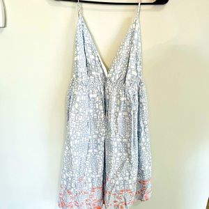 Boutique Blue Printed Babydoll Dress